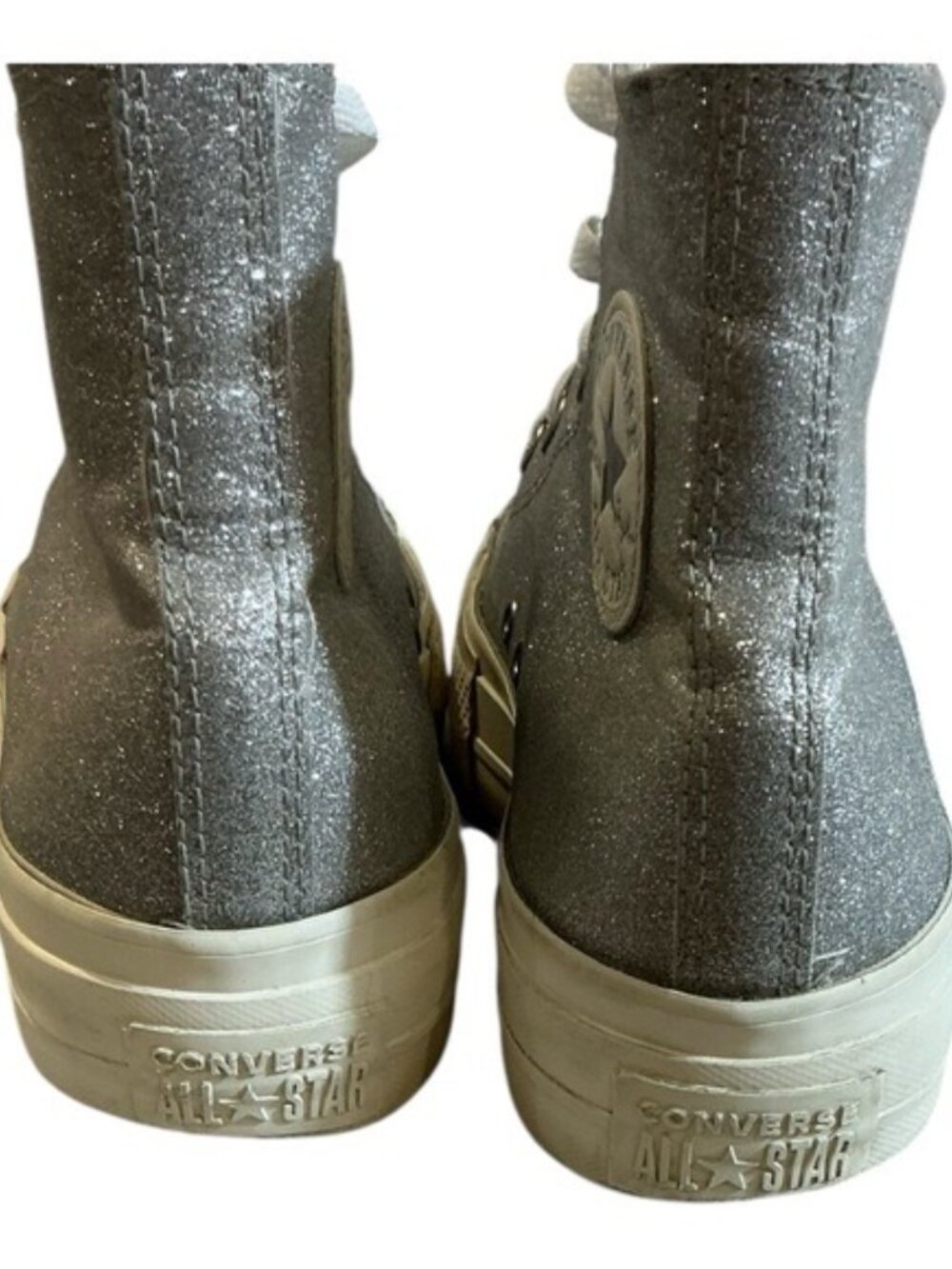 Converse Chuck Taylor All Star Glitter High Tops Platform Women’s Sneaker Size 9 - Picture 5 of 9